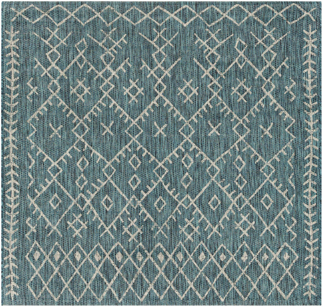 Rapelje Teal And Beige Modern Style Outdoor Area Rug - The Rug Decor