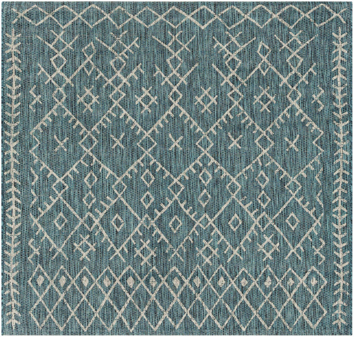 Rapelje Teal And Beige Modern Style Outdoor Area Rug - The Rug Decor