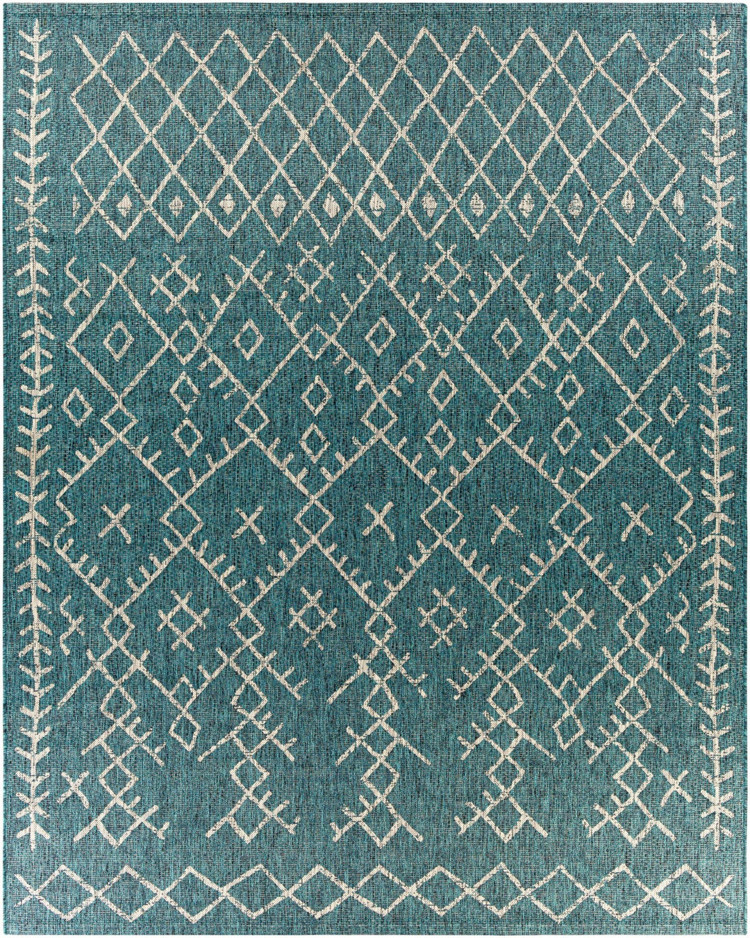 Rapelje Teal And Beige Modern Style Outdoor Area Rug - The Rug Decor