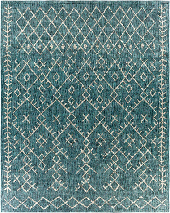 Rapelje Teal And Beige Modern Style Outdoor Area Rug - The Rug Decor