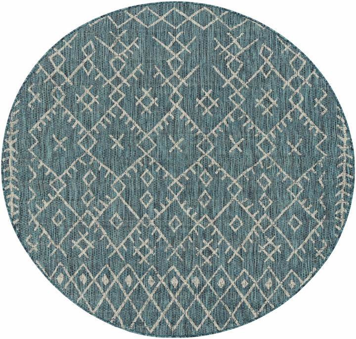 Rapelje Teal And Beige Modern Style Outdoor Area Rug - The Rug Decor