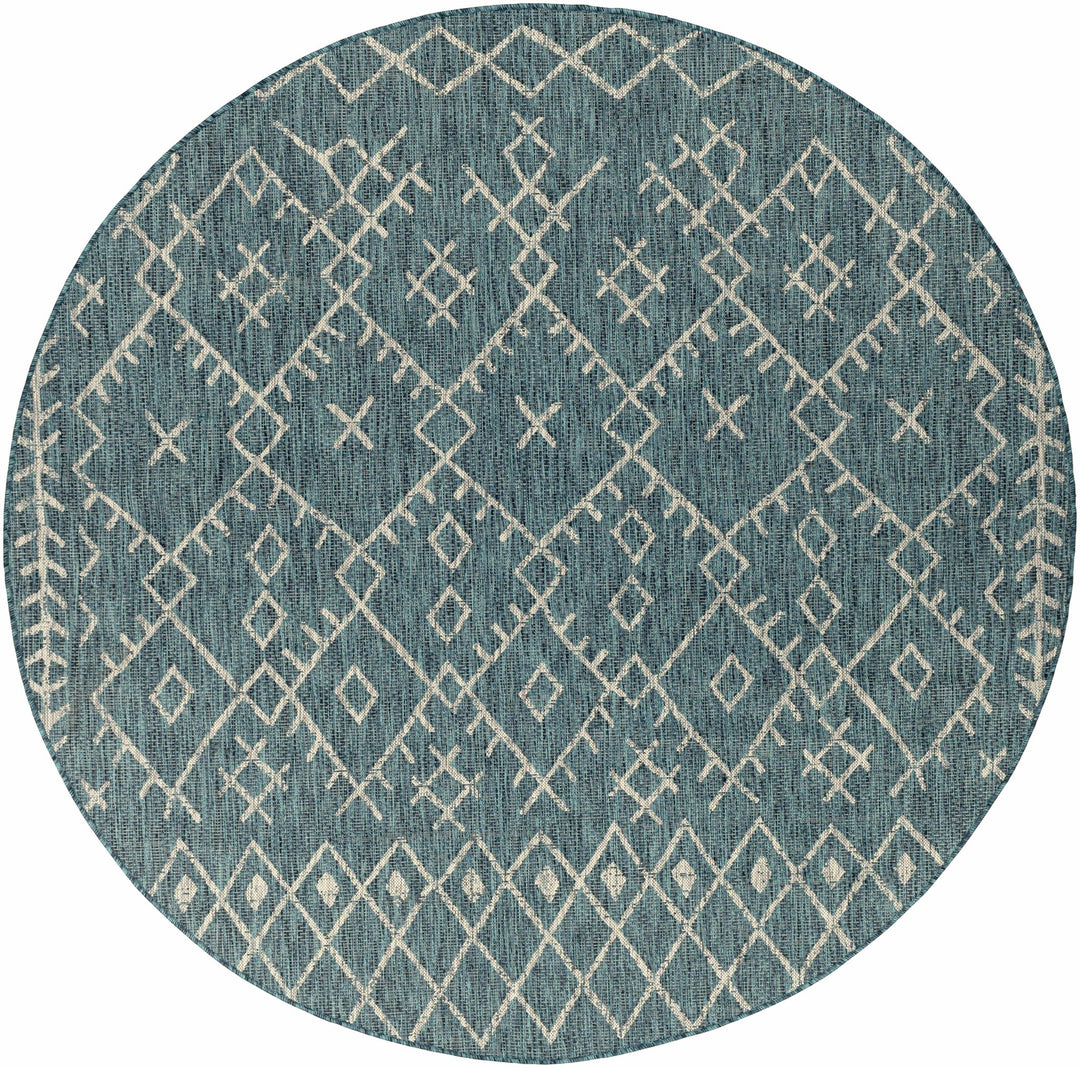 Rapelje Teal And Beige Modern Style Outdoor Area Rug - The Rug Decor