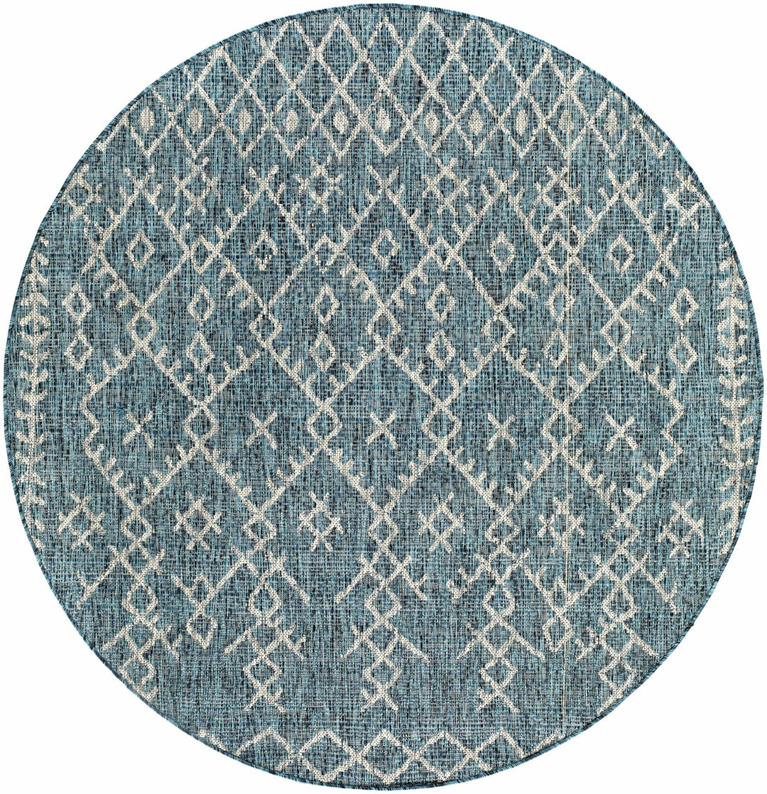 Rapelje Teal And Beige Modern Style Outdoor Area Rug - The Rug Decor