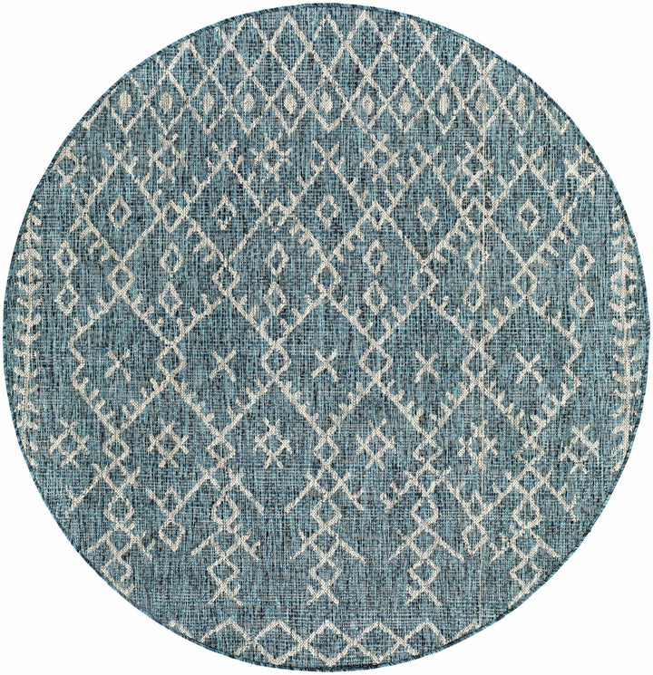 Rapelje Teal And Beige Modern Style Outdoor Area Rug - The Rug Decor