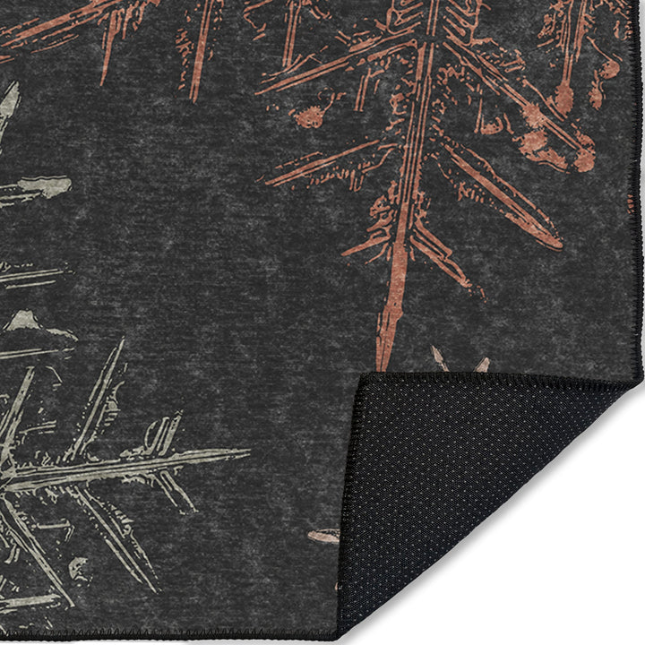 Ravune Christmas Black Machine Washable Cotton Area Rug - The Rug Decor