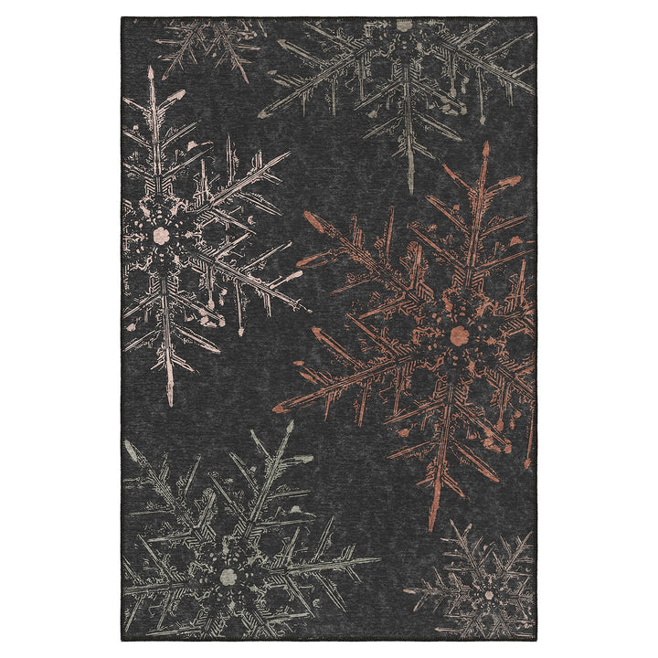 Ravune Christmas Black Machine Washable Cotton Area Rug - The Rug Decor