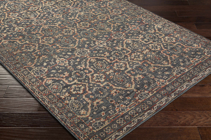 Urbancrest Charcoal And Beige Traditional Style Hand Knotted Area Rug