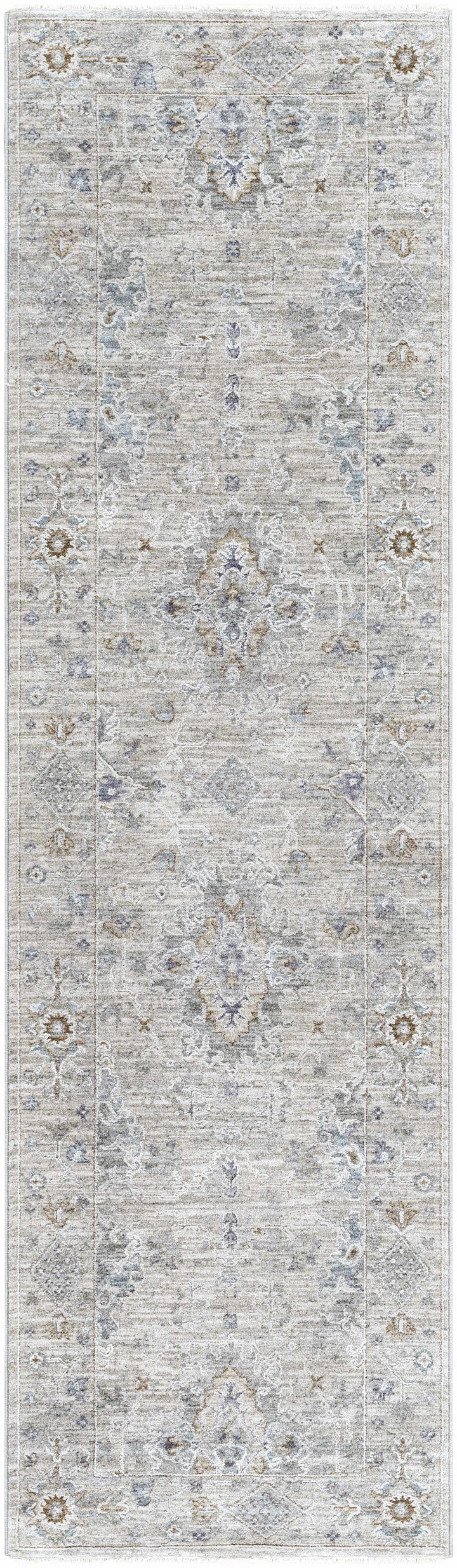 Rochedale Gray Traditional Floral Design Area Rug