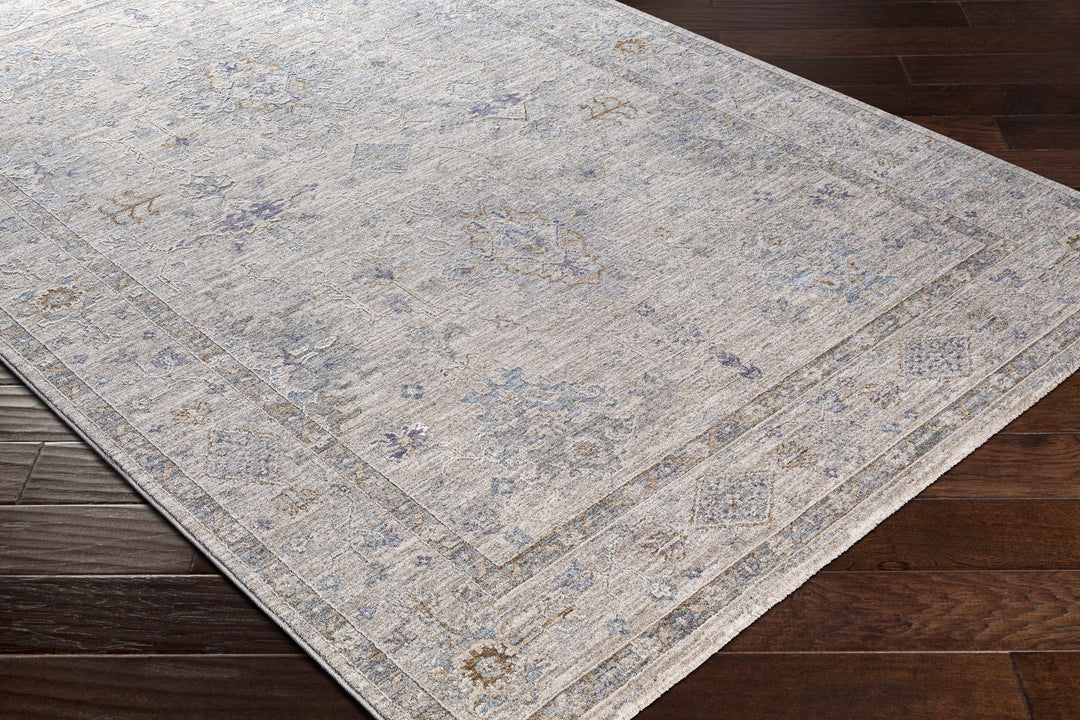 Rochedale Gray Traditional Floral Design Area Rug