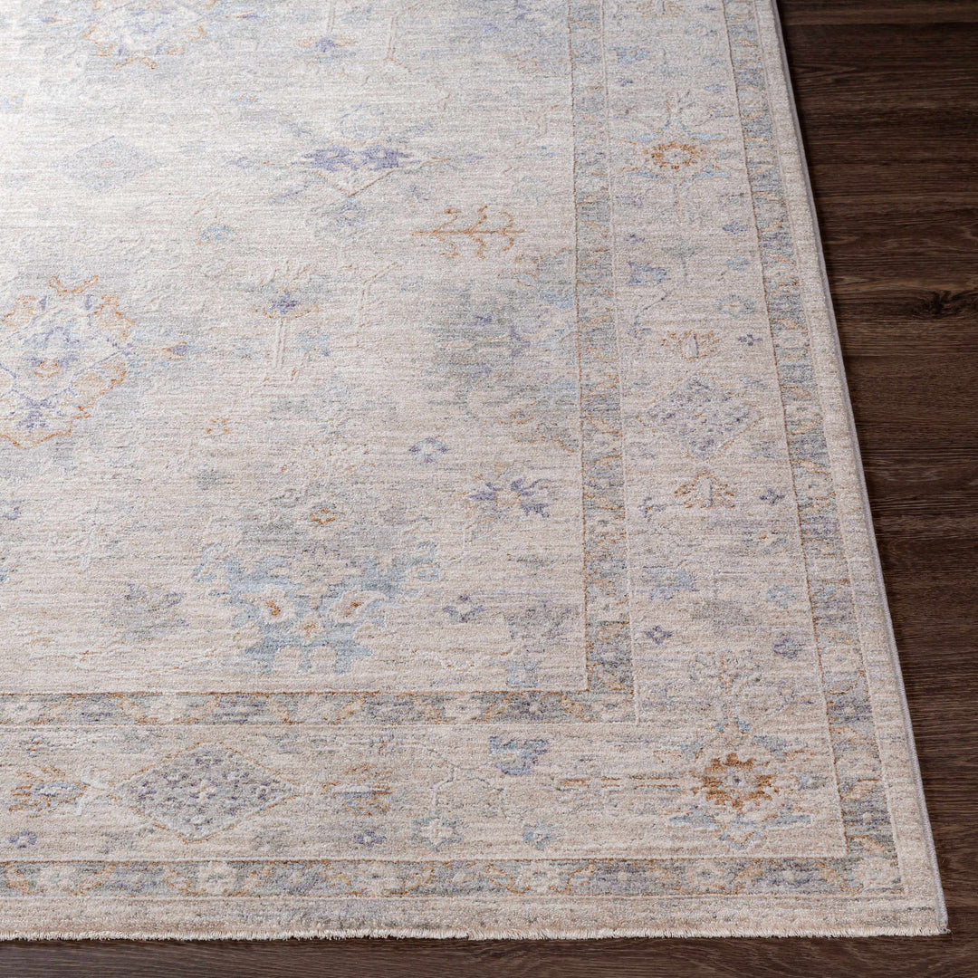 Rochedale Gray Traditional Floral Design Area Rug