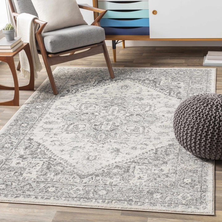 Rockfall Traditional Style Beige And Gray Area Rug