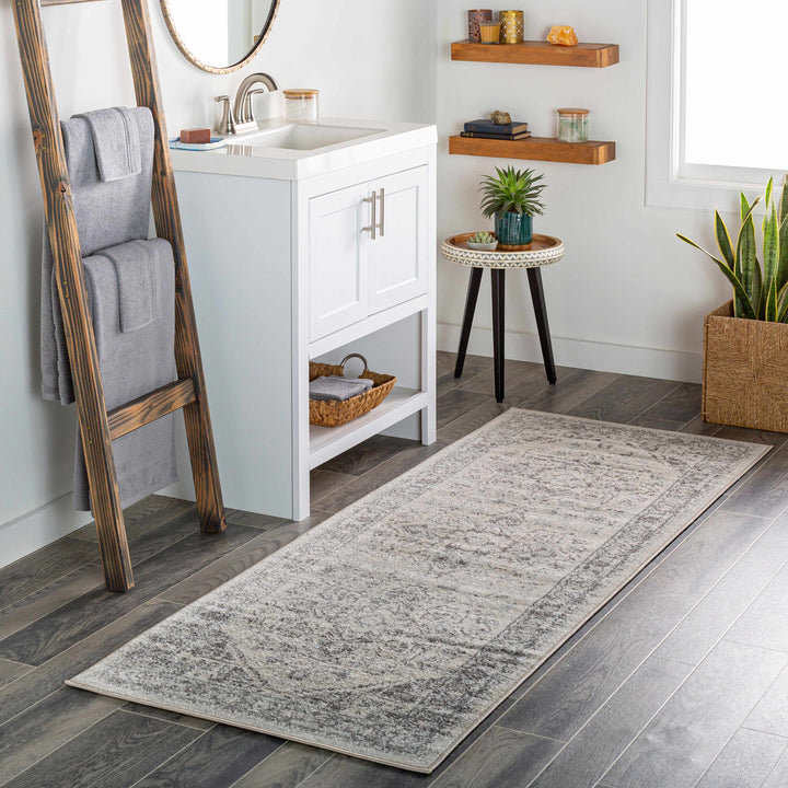 Rockfall Traditional Style Beige And Gray Area Rug