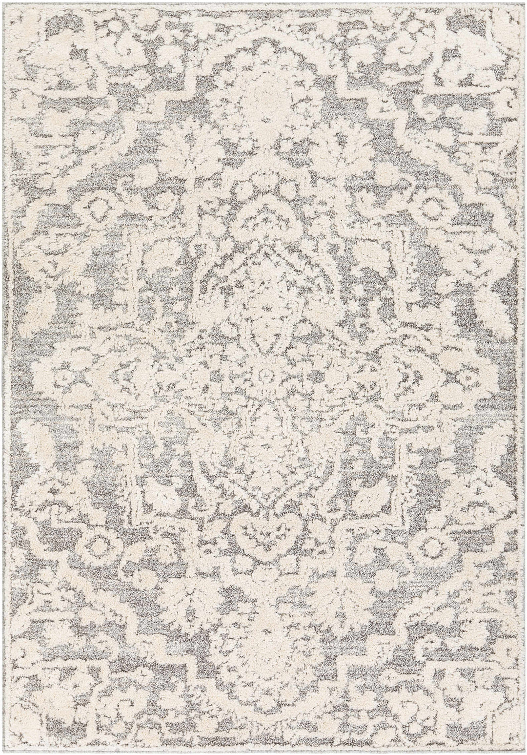 Rockeagle Ivory And Gray Modern Abstract Design Area Rug