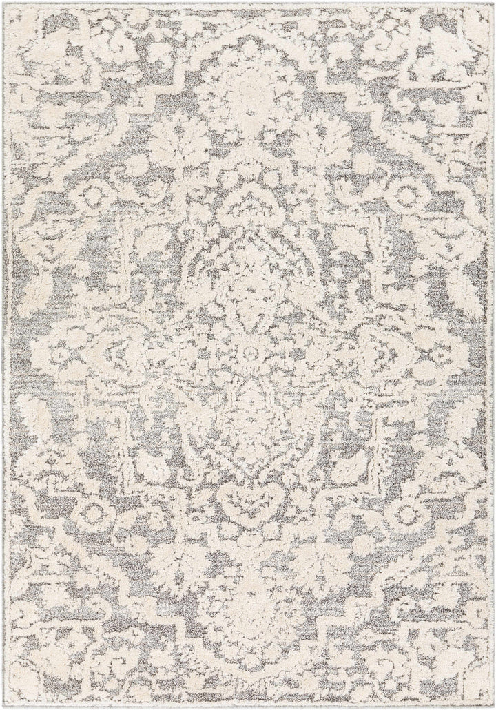 Rockeagle Ivory And Gray Modern Abstract Design Area Rug