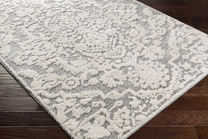 Rockeagle Ivory And Gray Modern Abstract Design Area Rug