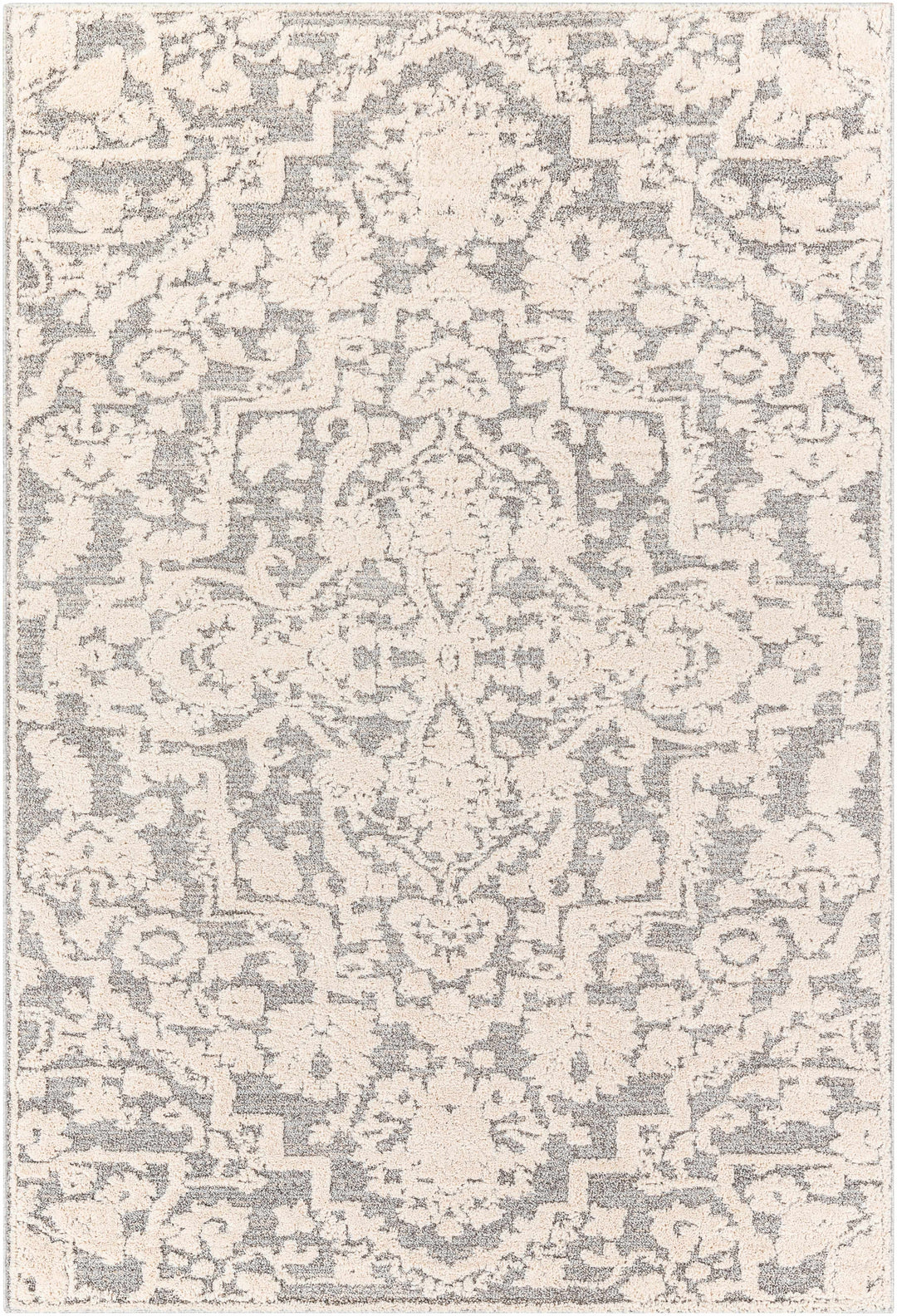 Rockeagle Ivory And Gray Modern Abstract Design Area Rug