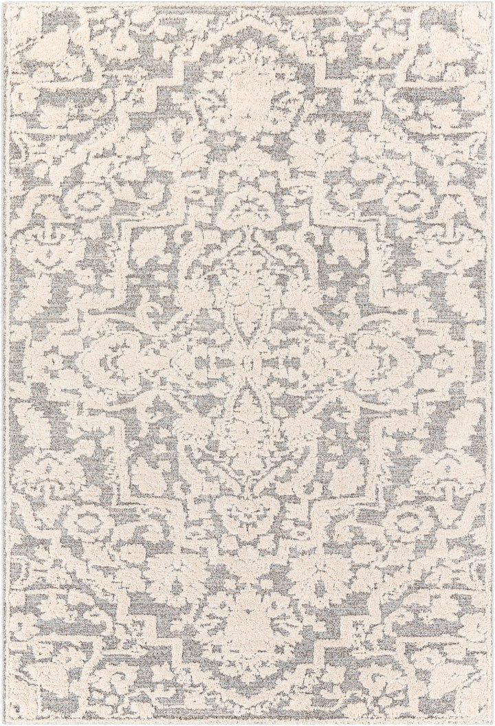 Rockeagle Ivory And Gray Modern Abstract Design Area Rug