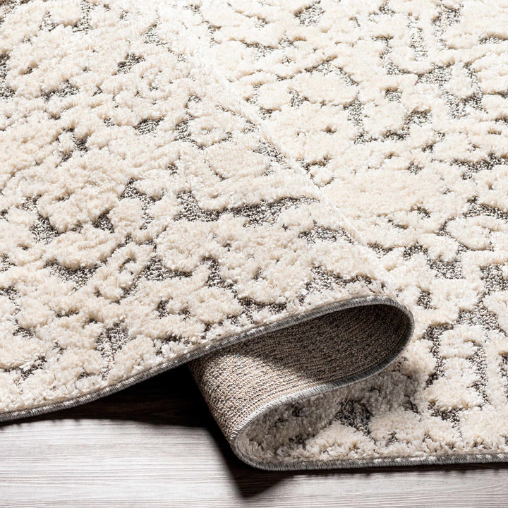 Rockeagle Ivory And Gray Modern Abstract Design Area Rug