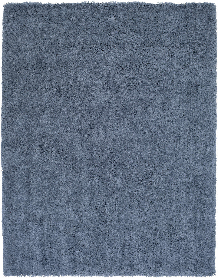 Rocklake Modern Solid Design Blue Hand Woven Rug