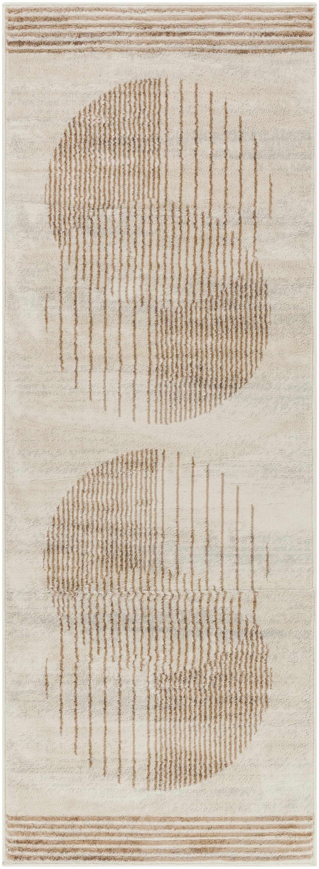 Zeke Modern Geometric Design Ivory And Tan Rug