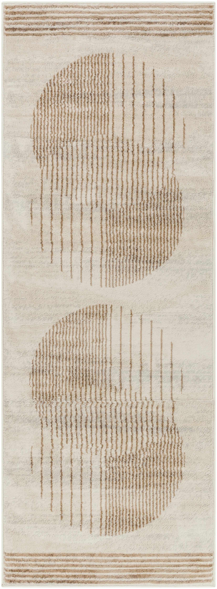 Zeke Modern Geometric Design Ivory And Tan Rug