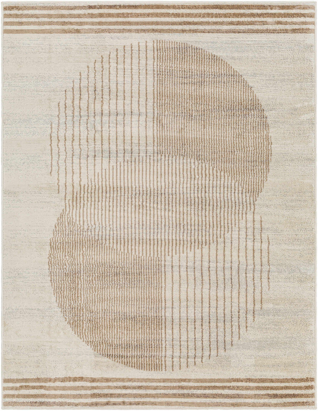 Zeke Modern Geometric Design Ivory And Tan Rug