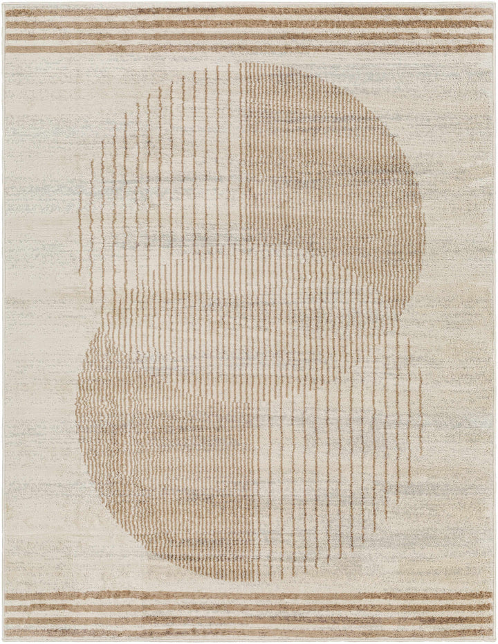 Zeke Modern Geometric Design Ivory And Tan Rug