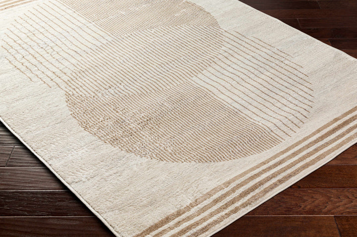 Zeke Modern Geometric Design Ivory And Tan Rug
