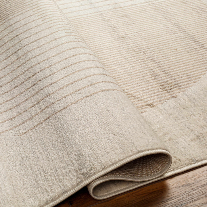 Zeke Modern Geometric Design Ivory And Tan Rug