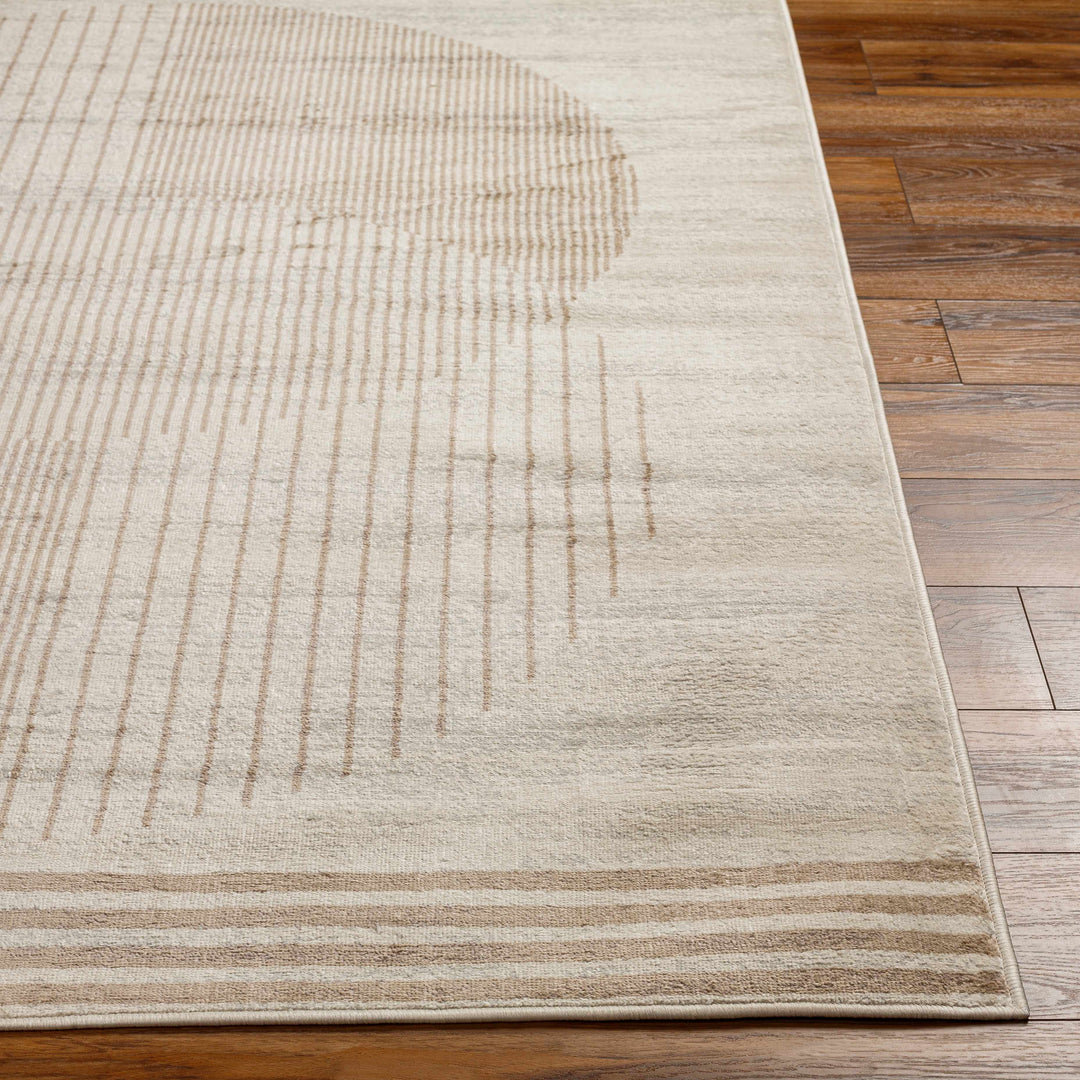 Zeke Modern Geometric Design Ivory And Tan Rug