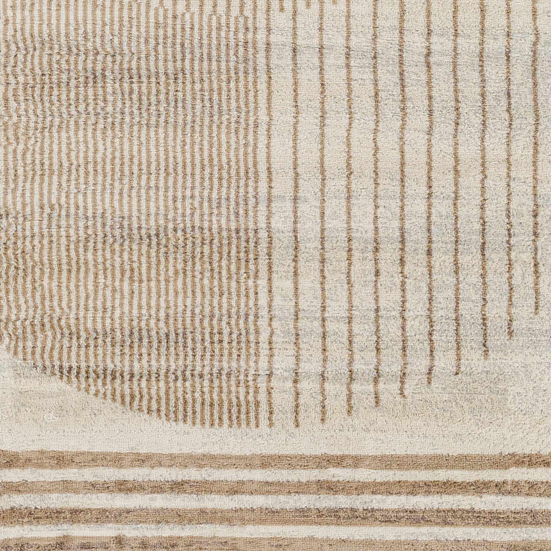 Zeke Modern Geometric Design Ivory And Tan Rug
