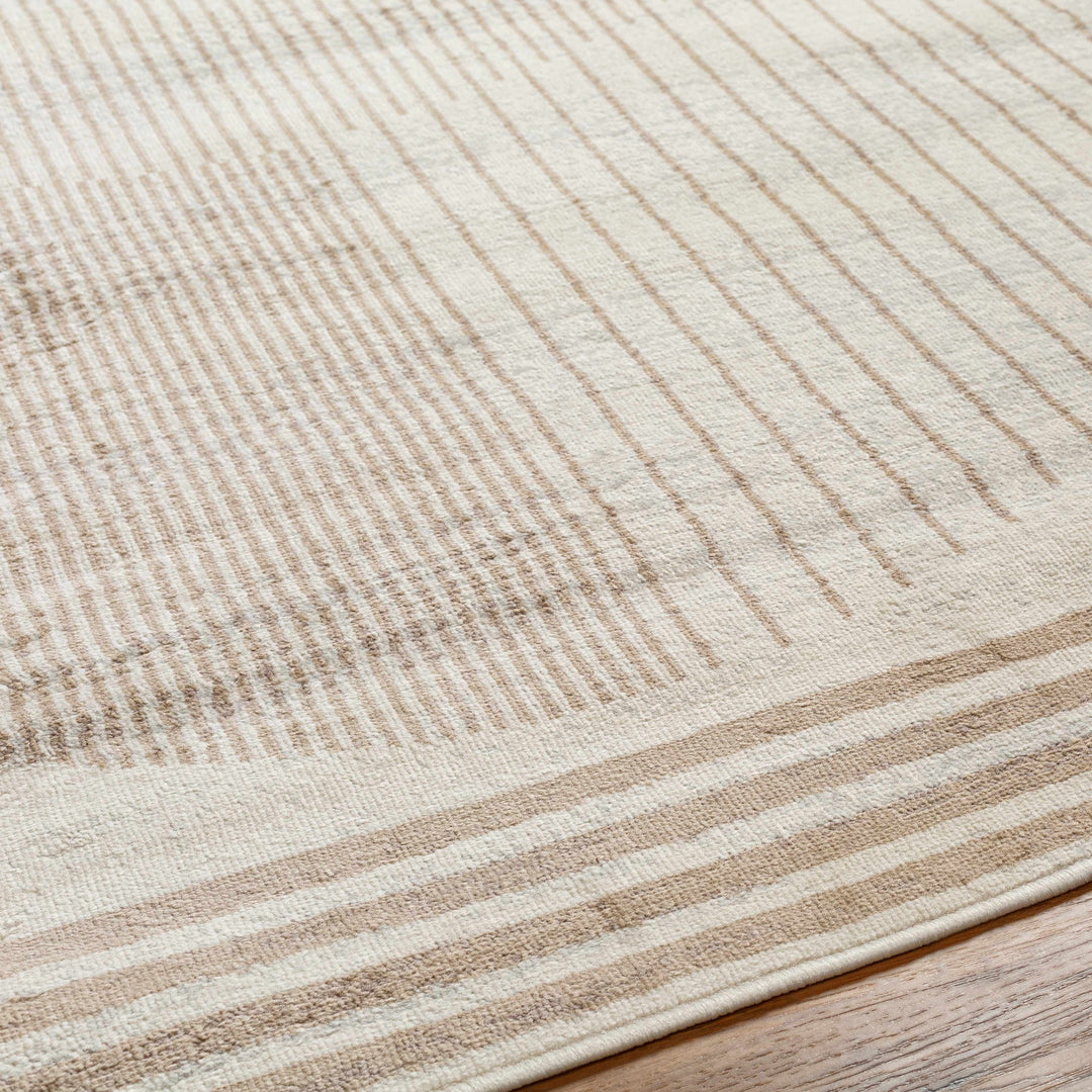 Zeke Modern Geometric Design Ivory And Tan Rug