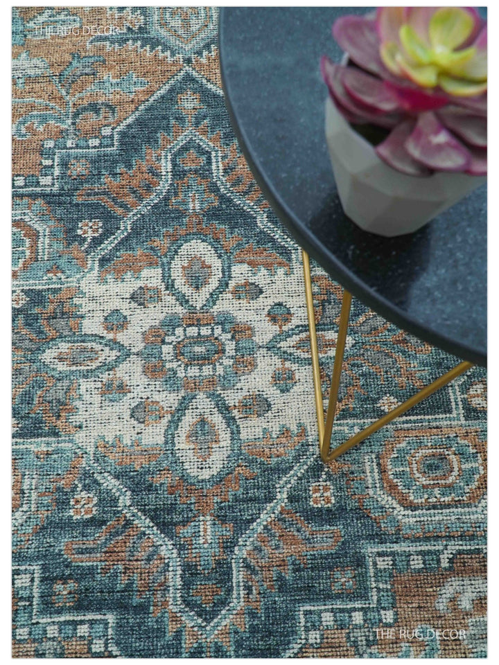 Ready to Ship 10x10 Square Distressed Brown And Gray Hand Knotted Wool Rug - The Rug Decor