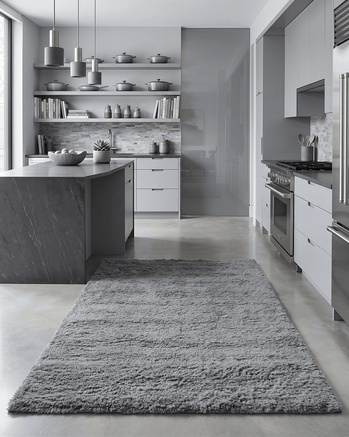 Ready to Ship 4x6 Hand Woven Modern Solid Design Gray Wool Rug - The Rug Decor