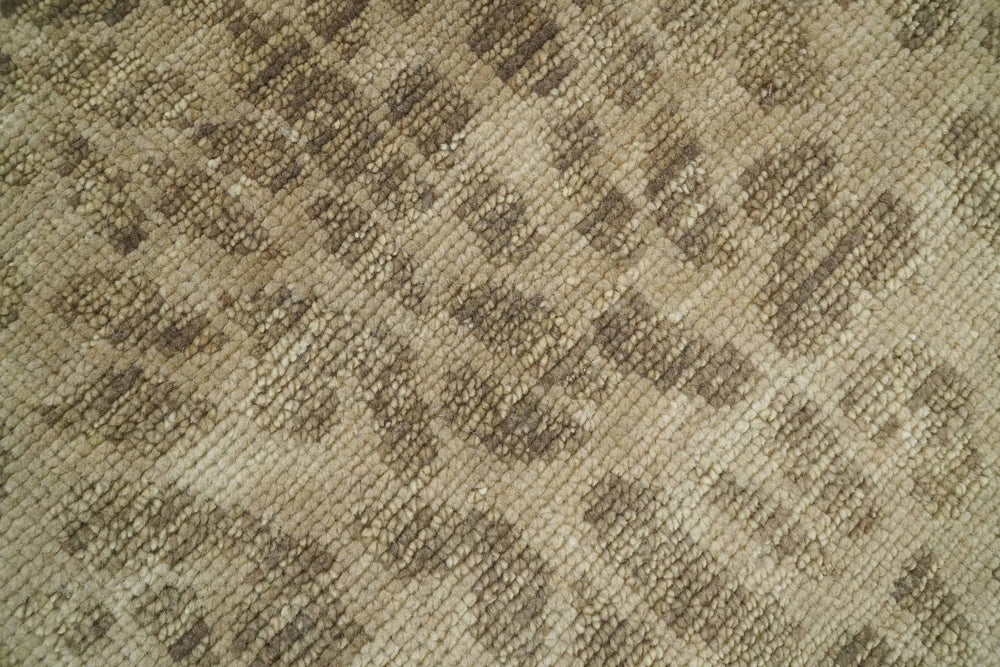 Ready to Ship 4x7 Camel and Taupe Modern leopard Design Hand knotted wool area rug - The Rug Decor
