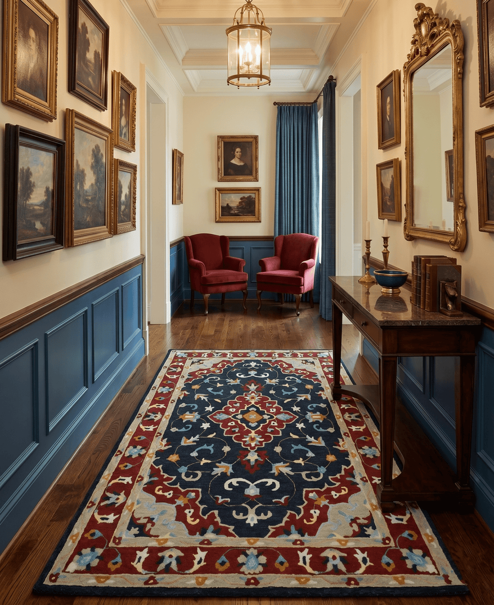 Ready to Ship 6x9 Traditional Charcoal And Maroon Hand Tufted Wool Rug - The Rug Decor
