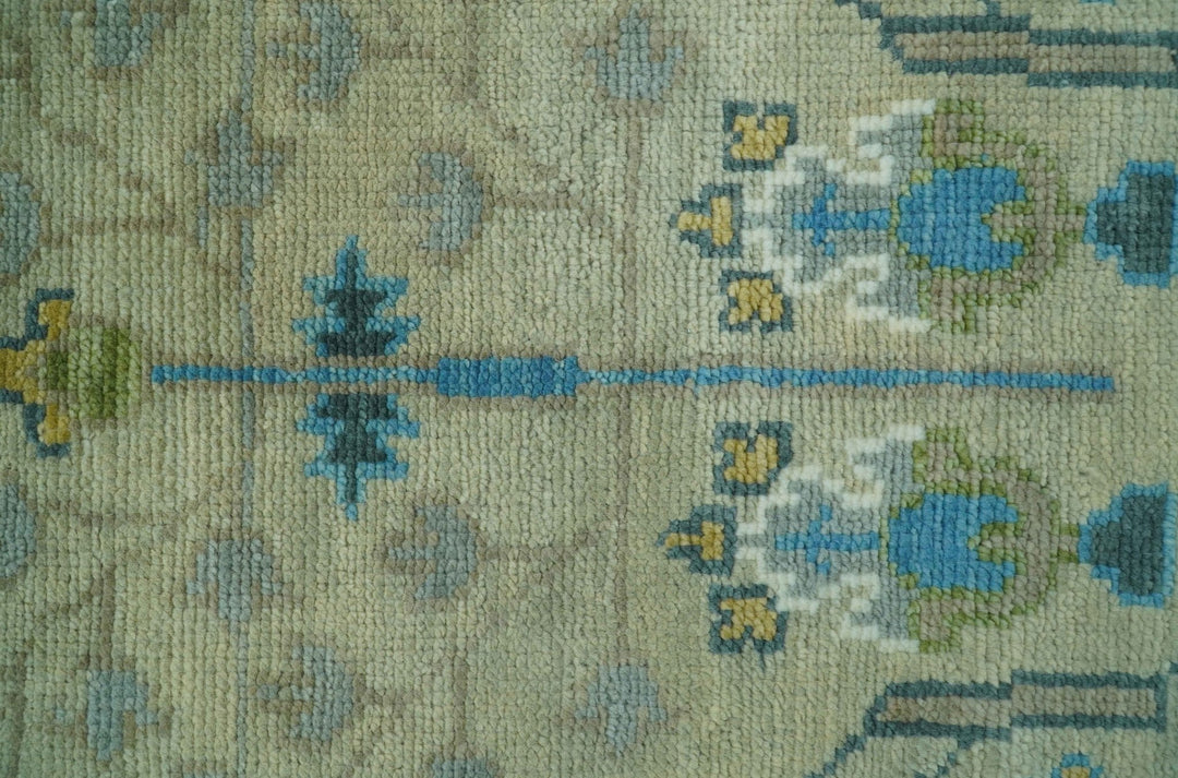 Ready to Ship 9x12 Tree of life Beige and Blue Traditional Hand Knotted Wool Rug - The Rug Decor