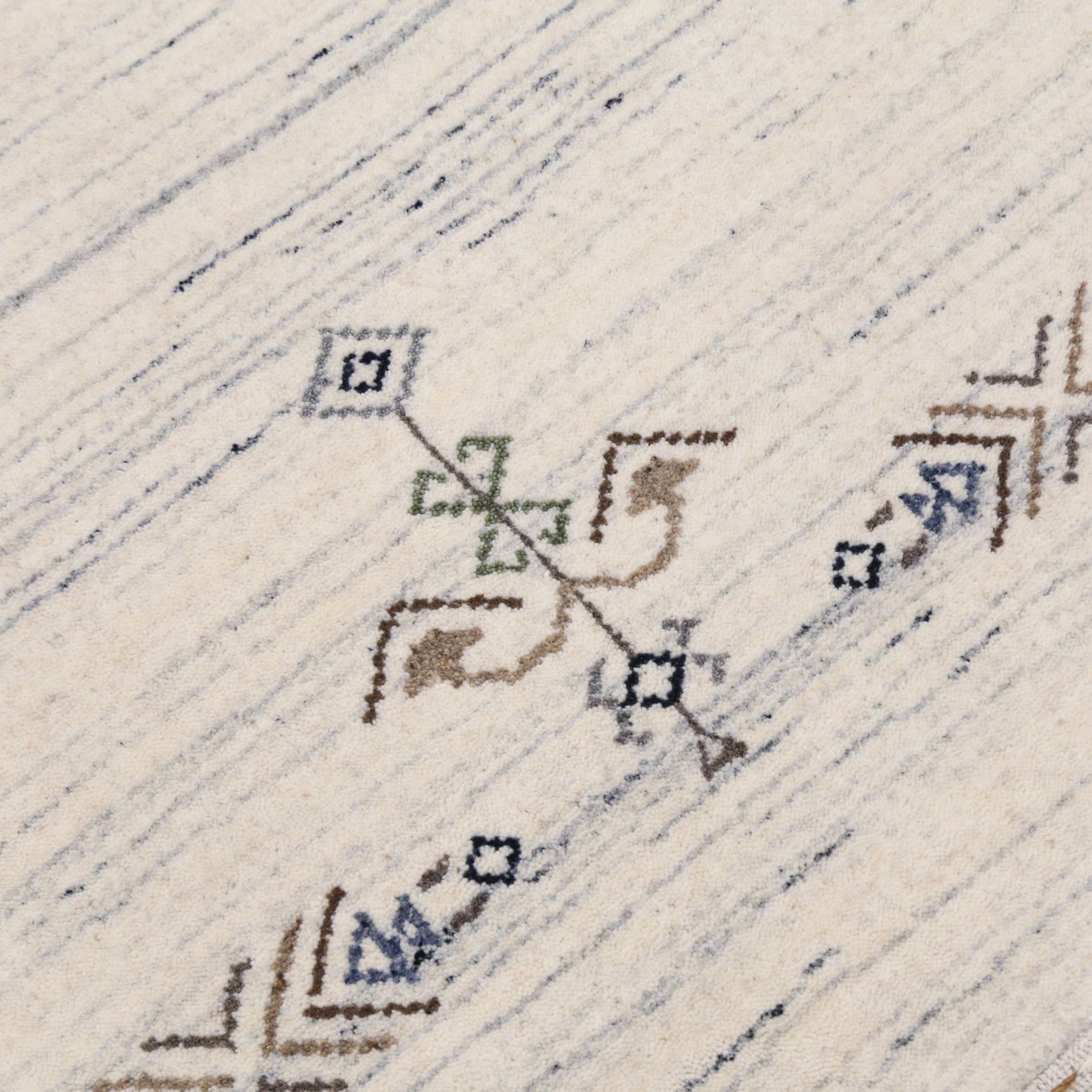 Ready to Ship Beige Tribal Center Medallion Hand Loomed Wool Rug - The Rug Decor