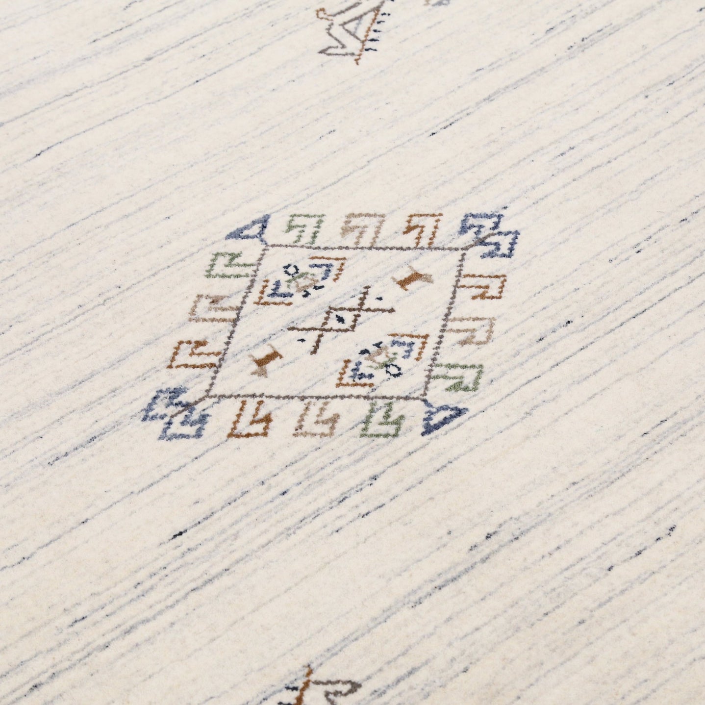 Ready to Ship Beige Tribal Center Medallion Hand Loomed Wool Rug - The Rug Decor