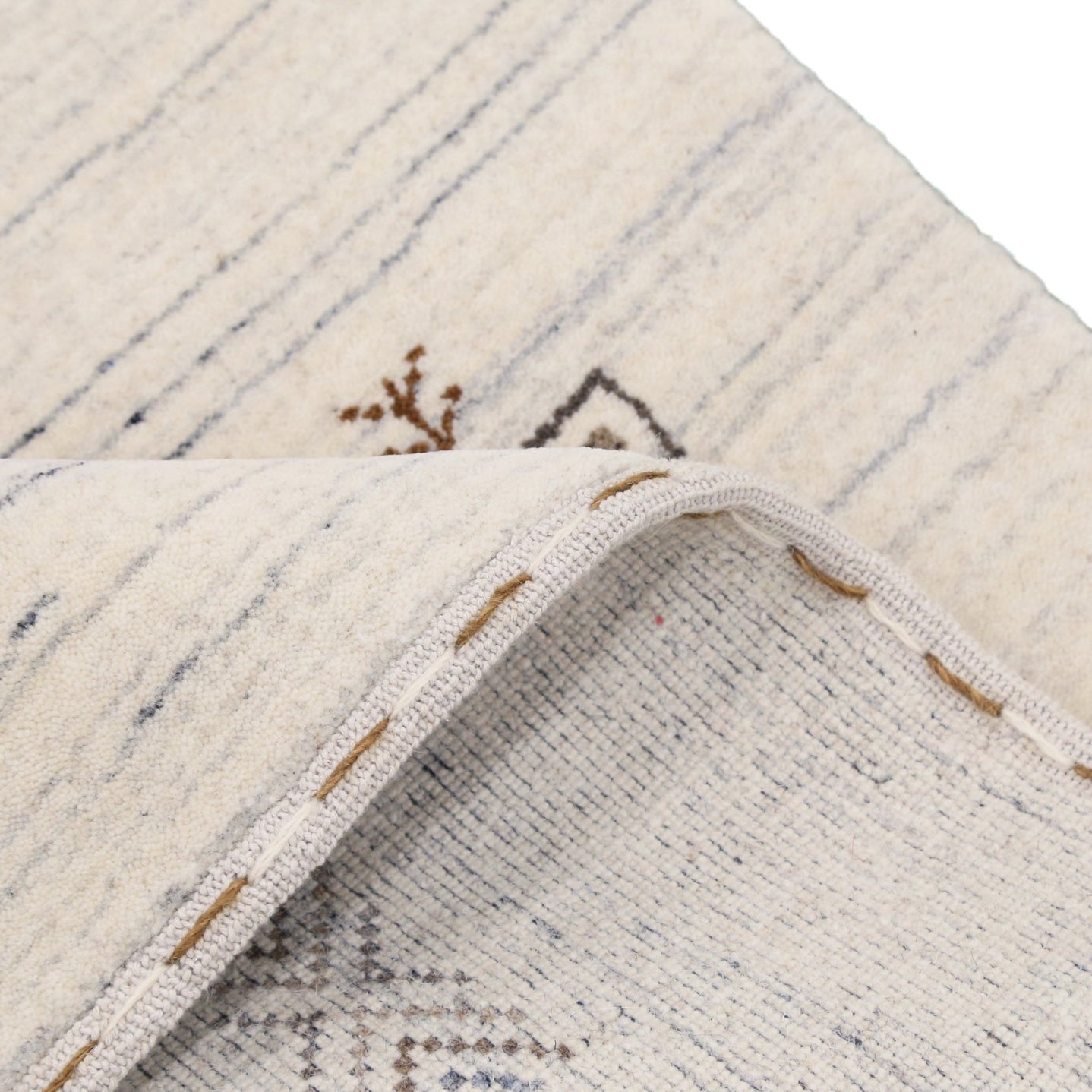 Ready to Ship Beige Tribal Center Medallion Hand Loomed Wool Rug - The Rug Decor