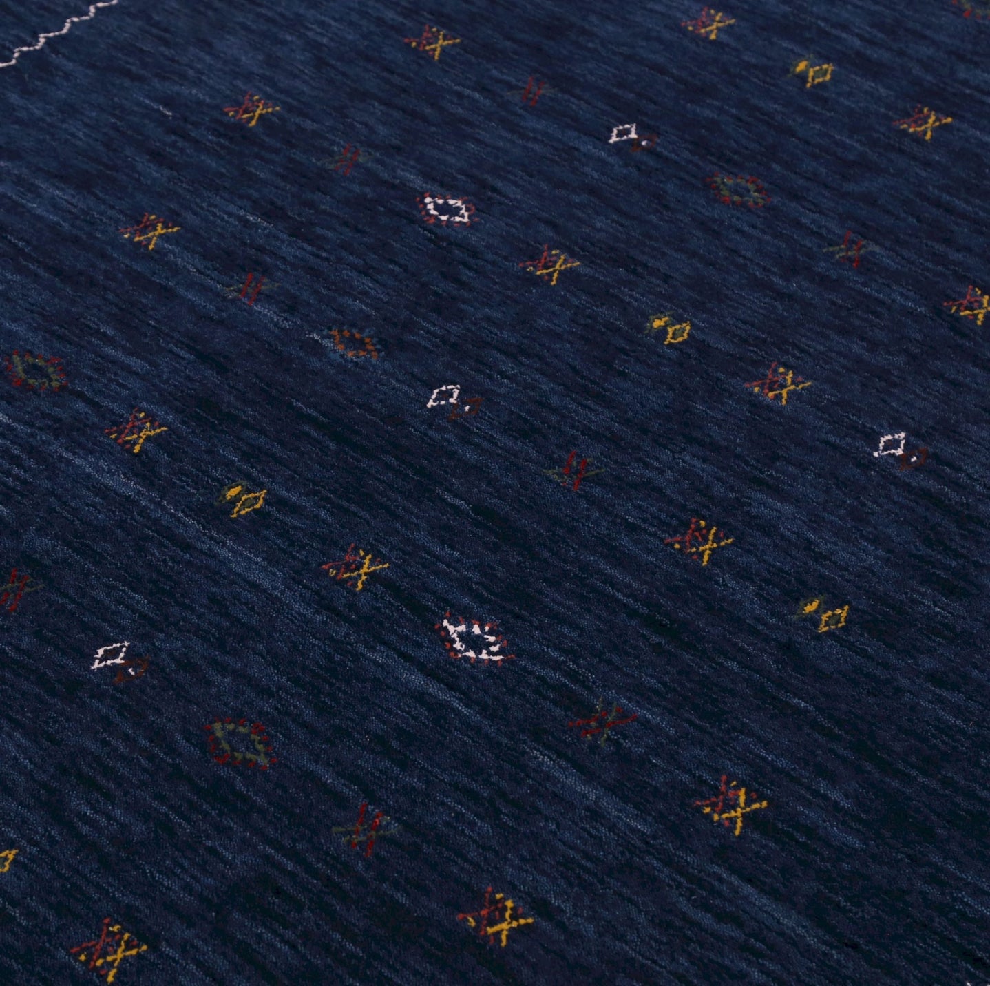 Ready to Ship Blue And White Design Hand Loomed Wool Area Rug - The Rug Decor