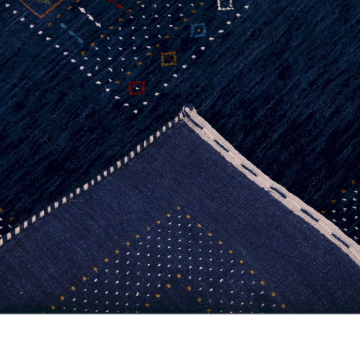 Ready to Ship Blue Center Pattern Wool Area Rug - The Rug Decor