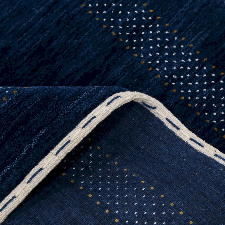 Ready to Ship Blue Center Pattern Wool Area Rug - The Rug Decor