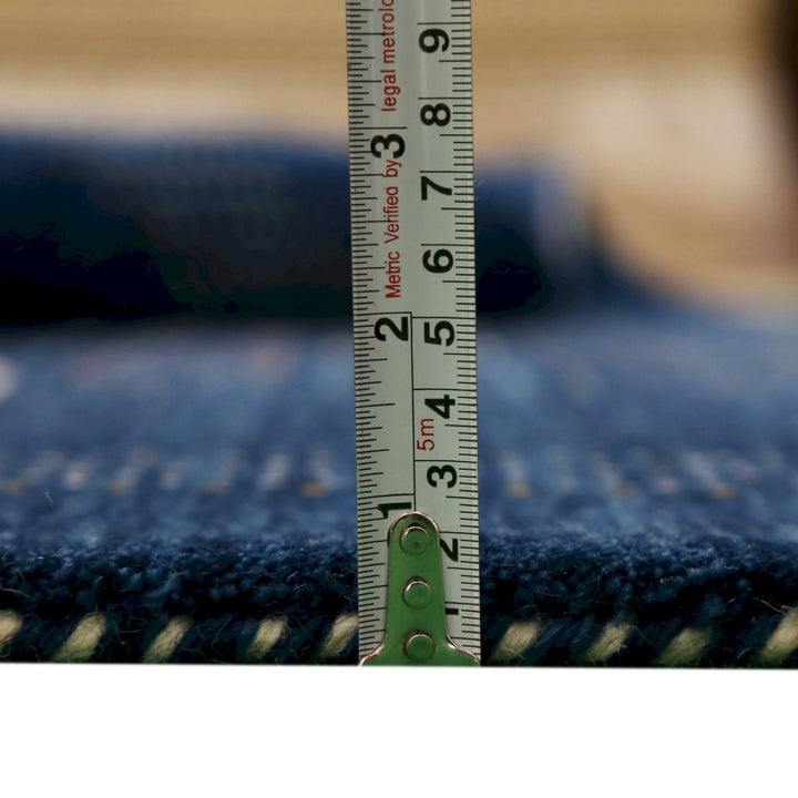 Ready to Ship Blue Center Pattern Wool Area Rug - The Rug Decor