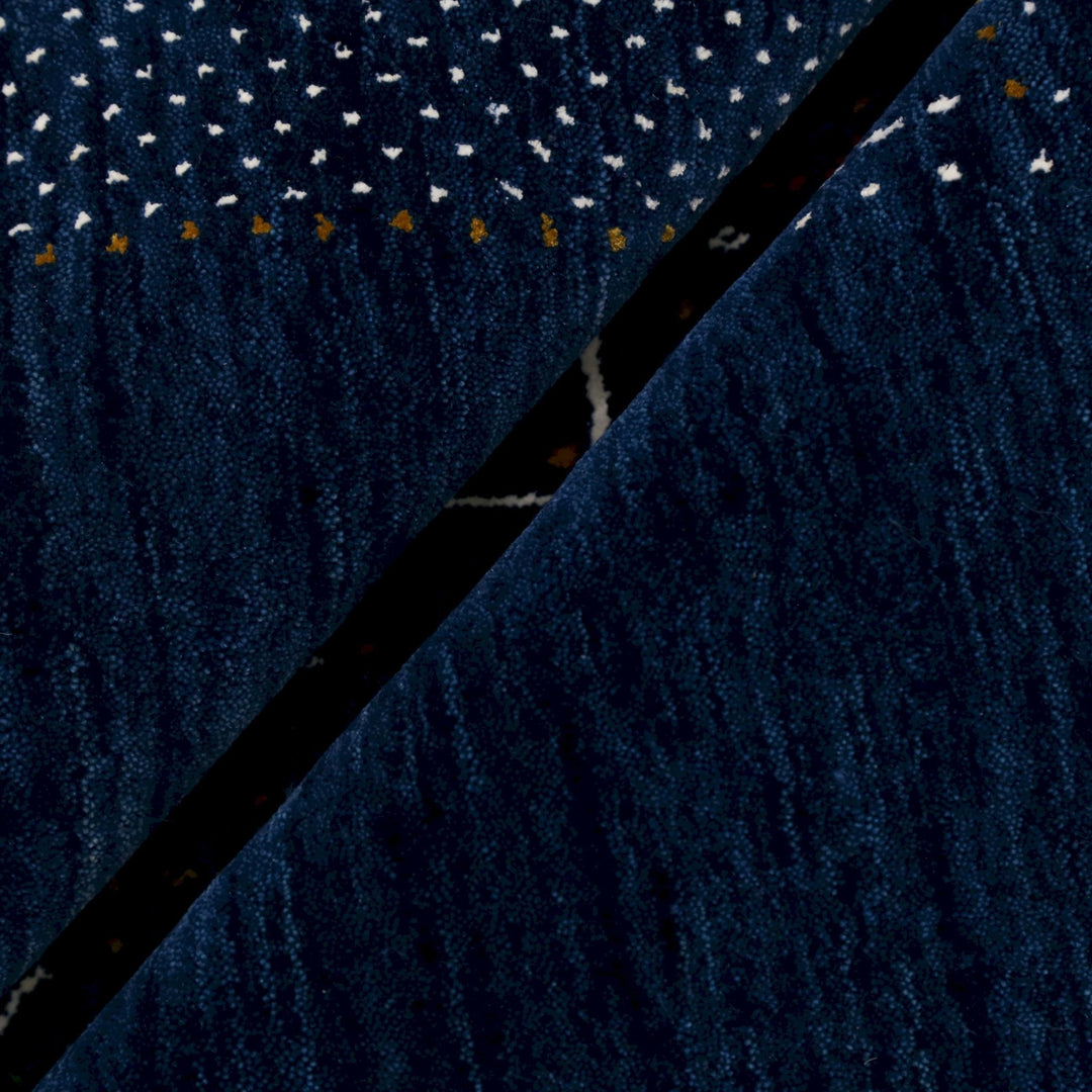 Ready to Ship Blue Center Pattern Wool Area Rug - The Rug Decor