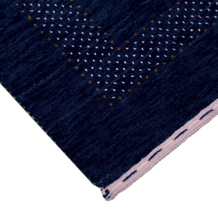 Ready to Ship Blue Center Pattern Wool Area Rug - The Rug Decor