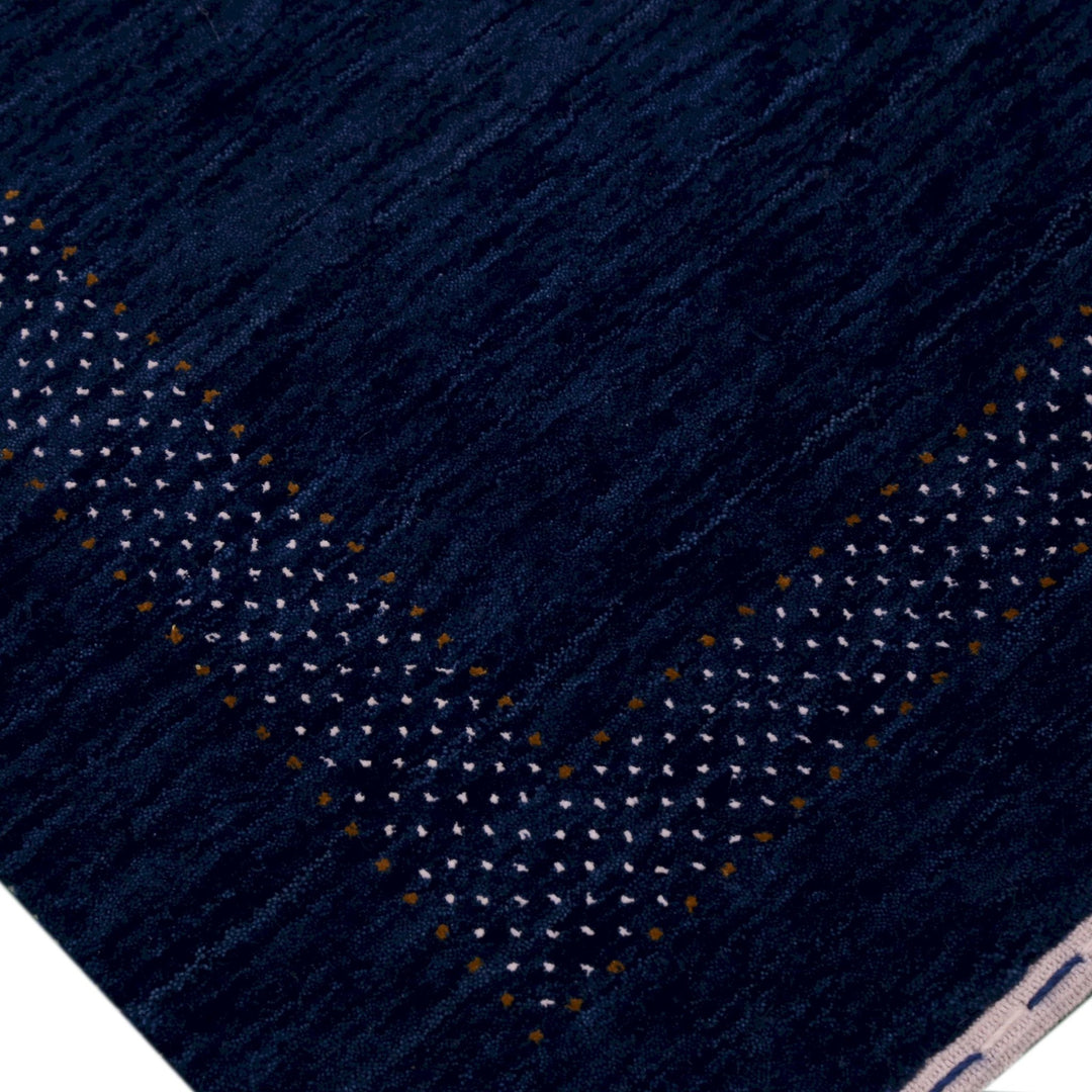 Ready to Ship Blue Center Pattern Wool Area Rug - The Rug Decor