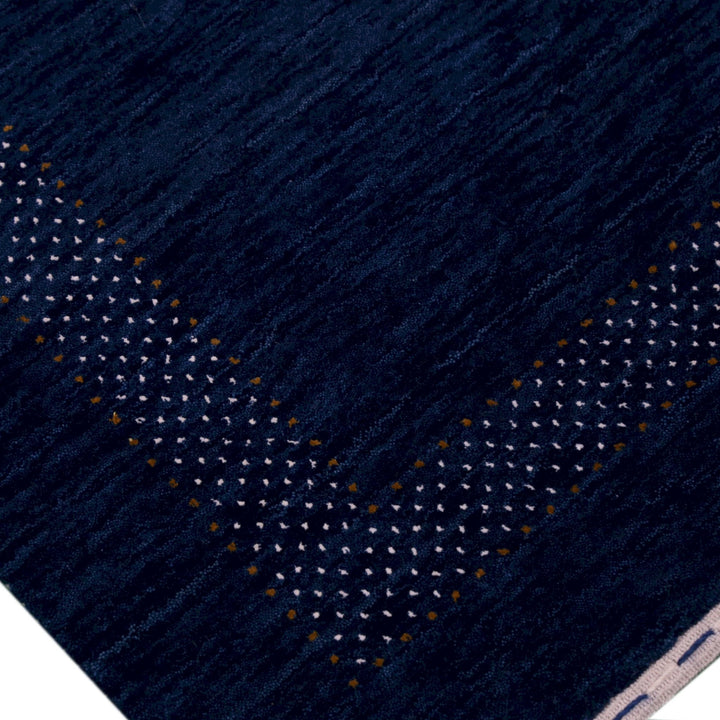 Ready to Ship Blue Center Pattern Wool Area Rug - The Rug Decor