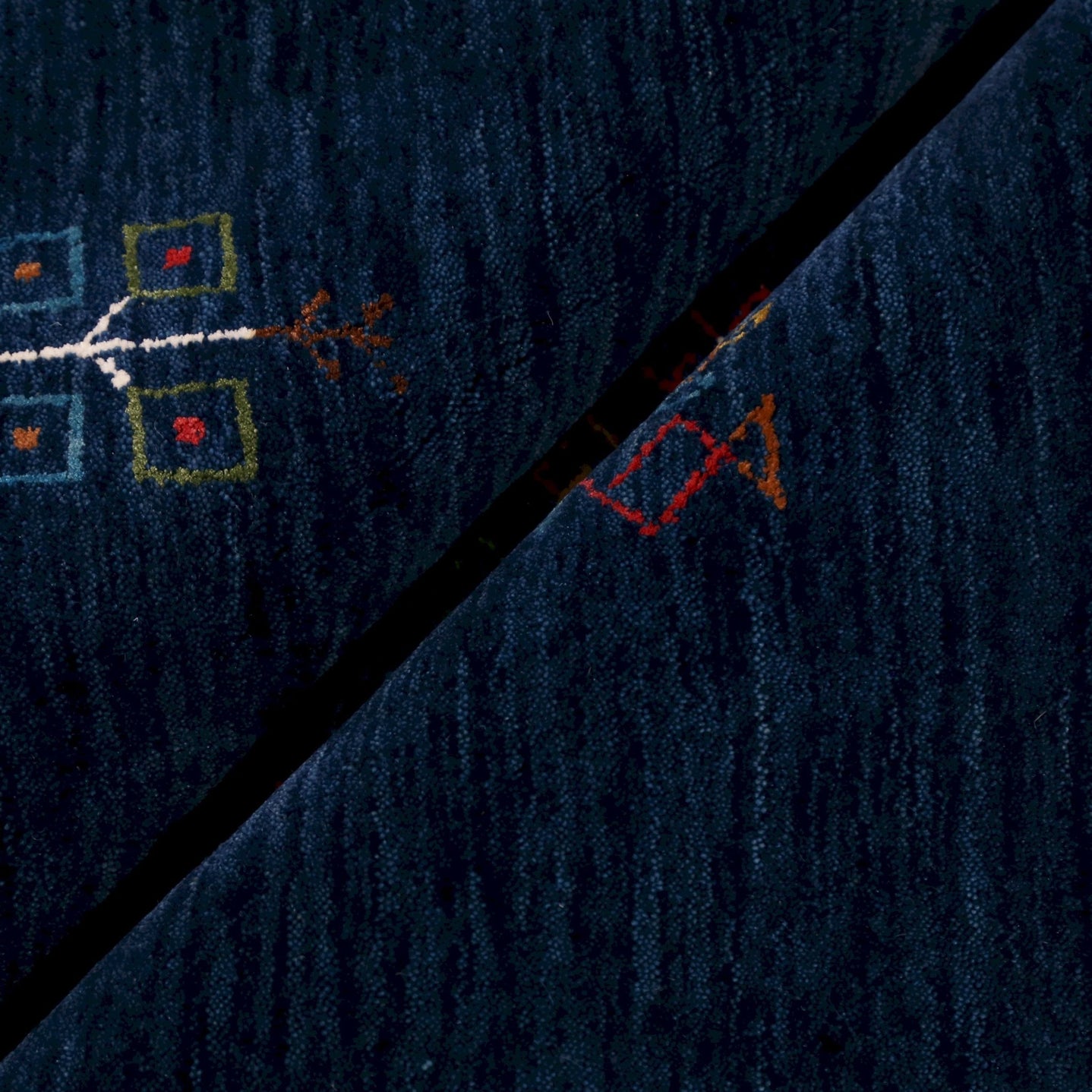 Ready to Ship Blue Tribal Center Medallion Hand Loomed Wool Area Rug - The Rug Decor