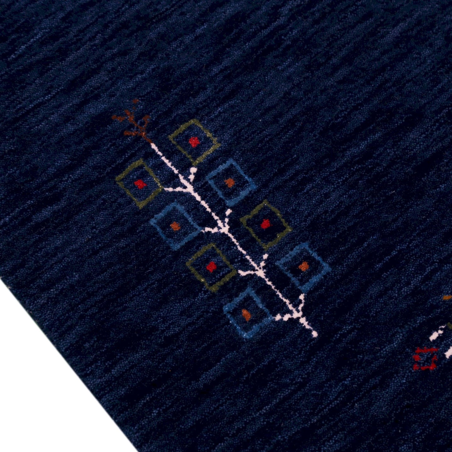 Ready to Ship Blue Tribal Center Medallion Hand Loomed Wool Area Rug - The Rug Decor